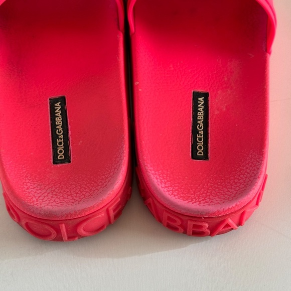 Dolce Gabbana DG Slides Saint Barth Fushia Jelly Rubber sandals beach pool sz 5. - Picture 5 of 7